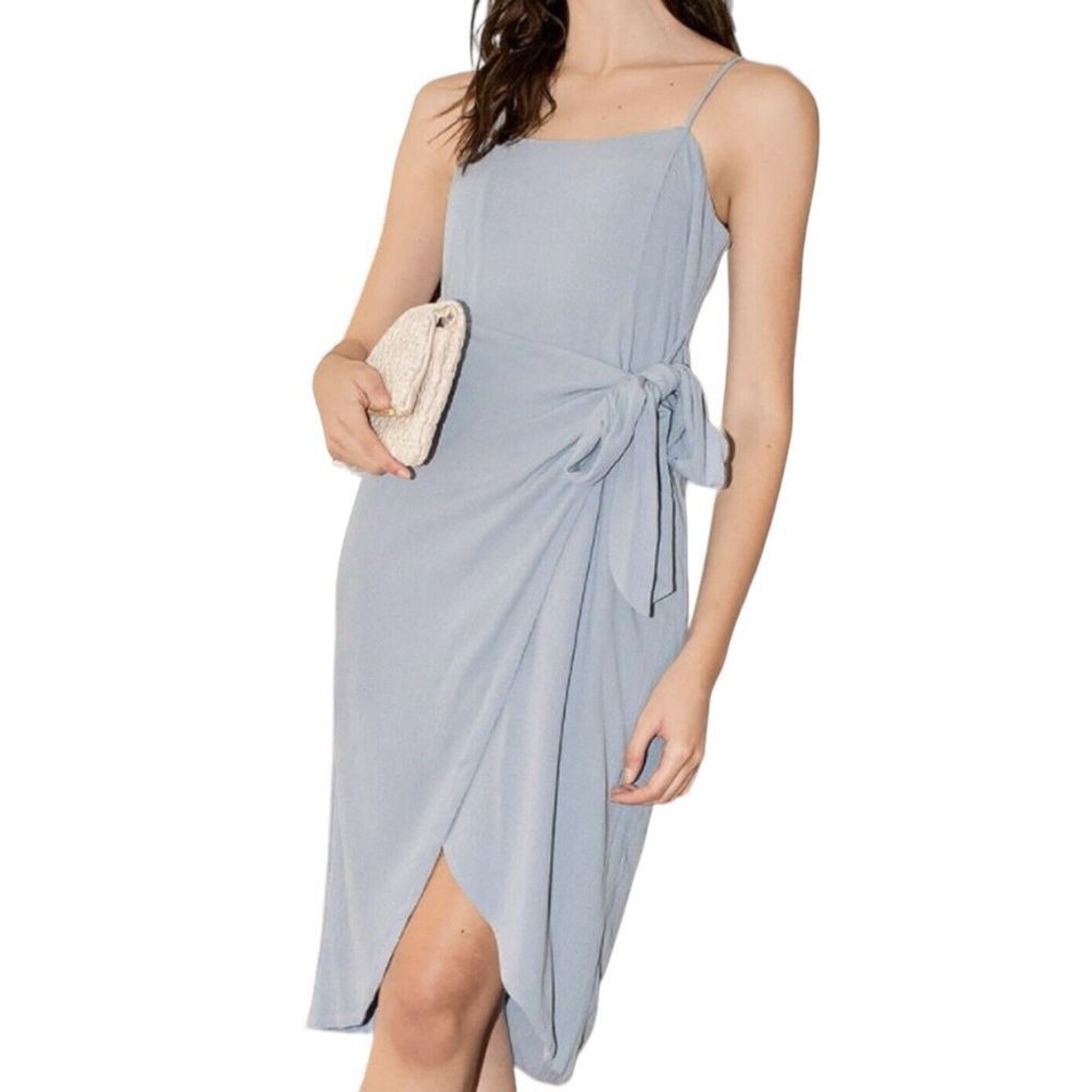 Lulu's Tie Layered Dress Women's Small Blue